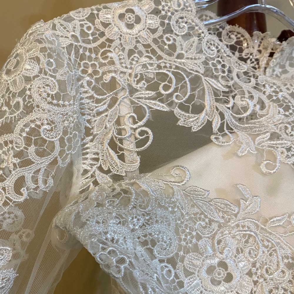 Allure Romance Wedding White Lace Dress - Picture 2 of 16